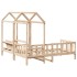 Set de sofá cama con banco y techo madera maciza pino 80x200