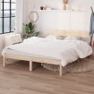 Estructura de cama de madera maciza de pino gris 160x200 cm