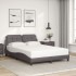 Estructura de cama sin colchón cuero sintético gris 140x200