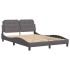 Estructura de cama sin colchón cuero sintético gris 140x200