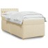 Cama box spring con colchón tela color crema 80x200