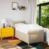 Cama box spring con colchón tela color crema 80x200