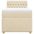 Cama box spring con colchón tela color crema 80x200