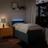 Cama box spring con colchón tela azul 80x200