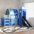 Litera con tobogán y cortinas azul 80x200