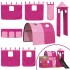 Litera con tobogán y cortinas rosa 90x200