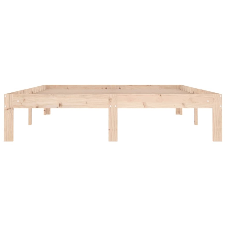 Estructura de cama de matrimonio madera maciza 135x190