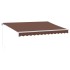Toldo retráctil manual con luz LED marrón 350x250