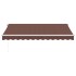 Toldo retráctil manual con luz LED marrón 350x250