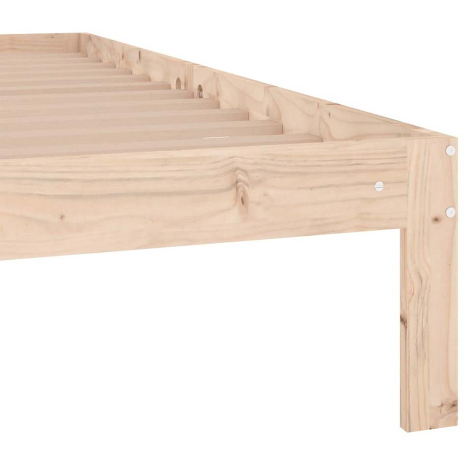 Estructura de cama de matrimonio madera maciza 135x190