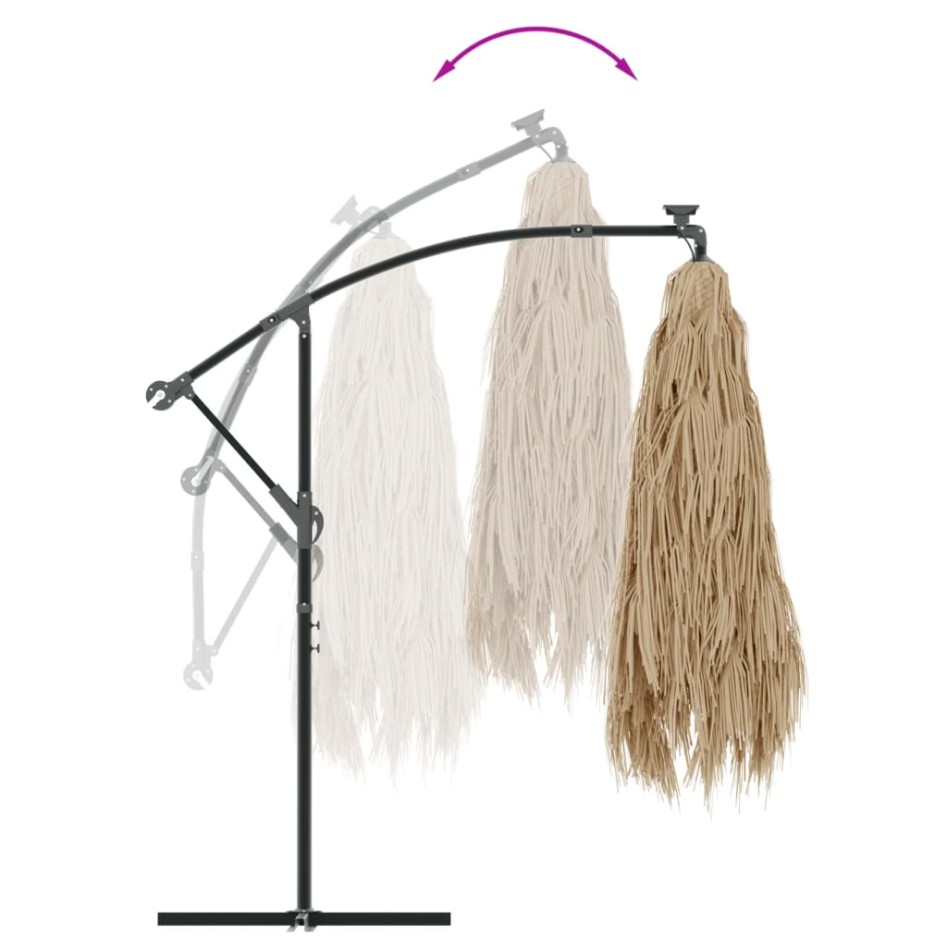 Sombrilla de jardín con poste de acero marrón 290x290x238