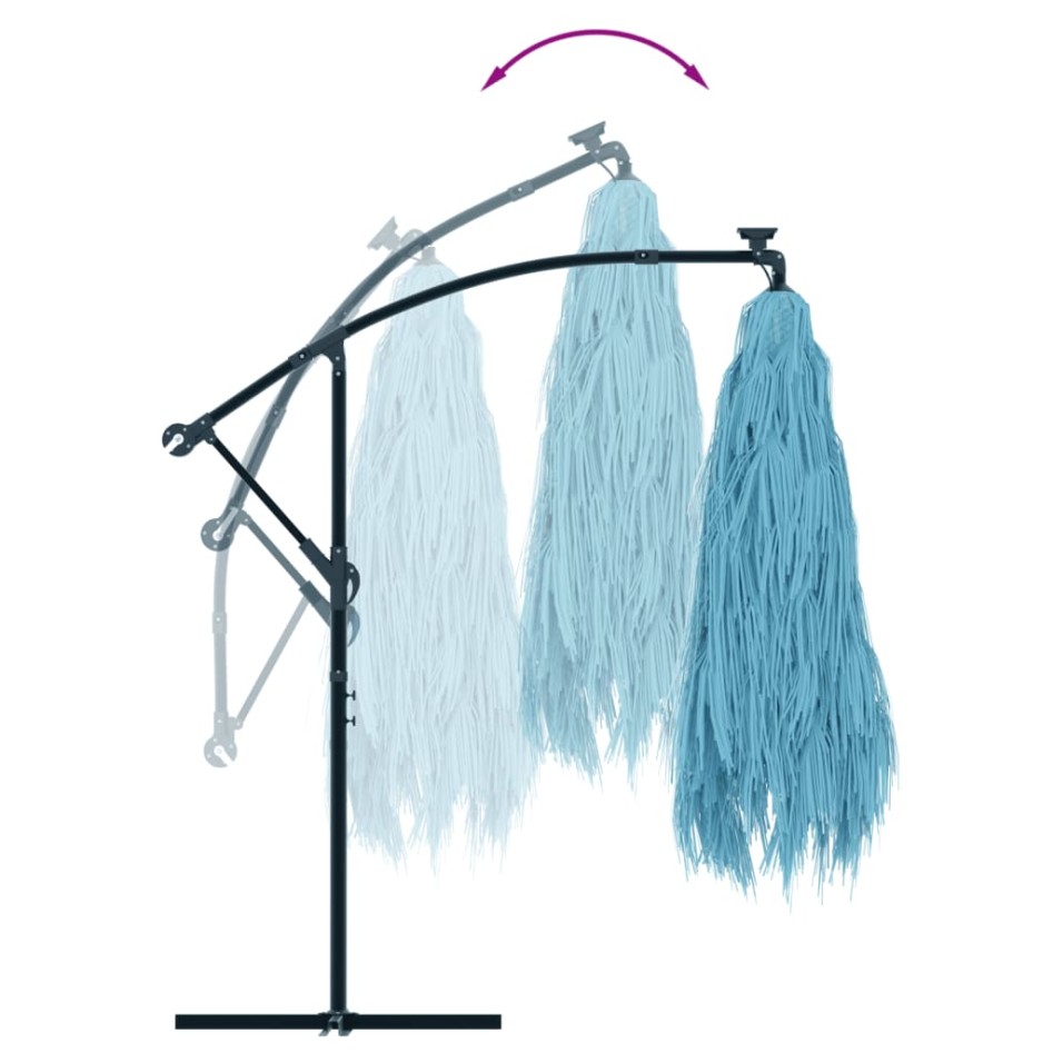 Sombrilla de jardín con poste de acero azul 246x246x230