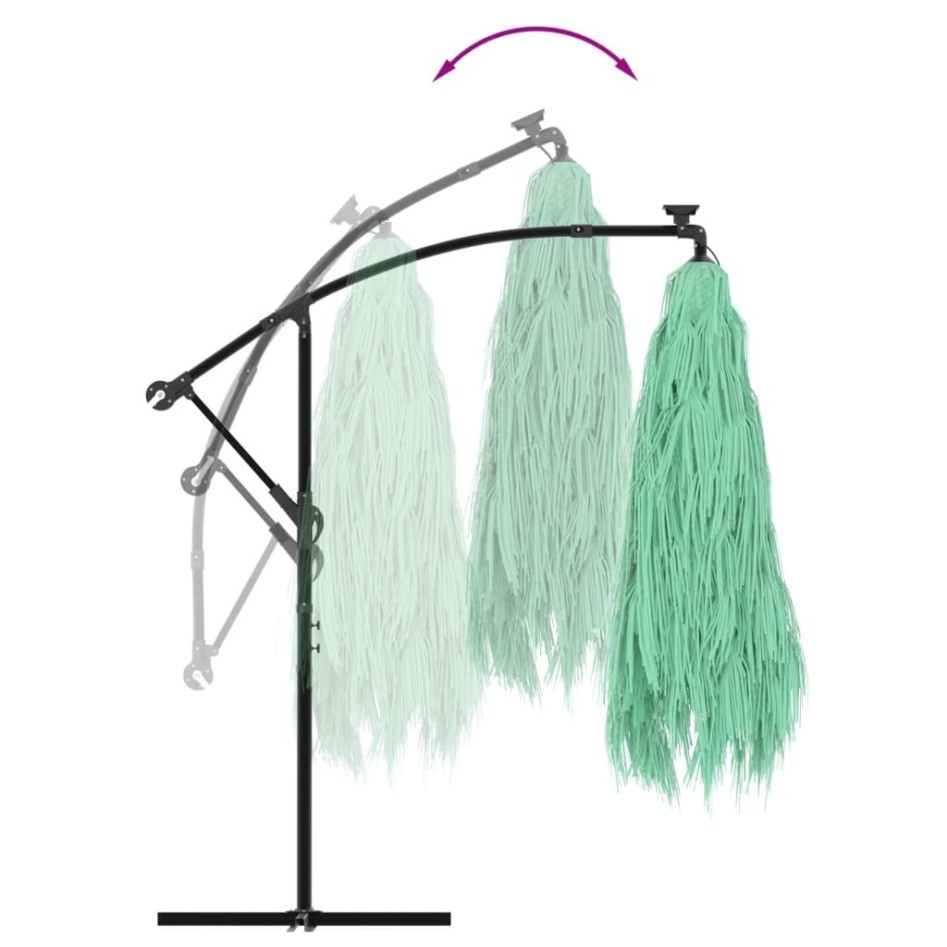 Sombrilla de jardín con poste de acero verde 269x269x235