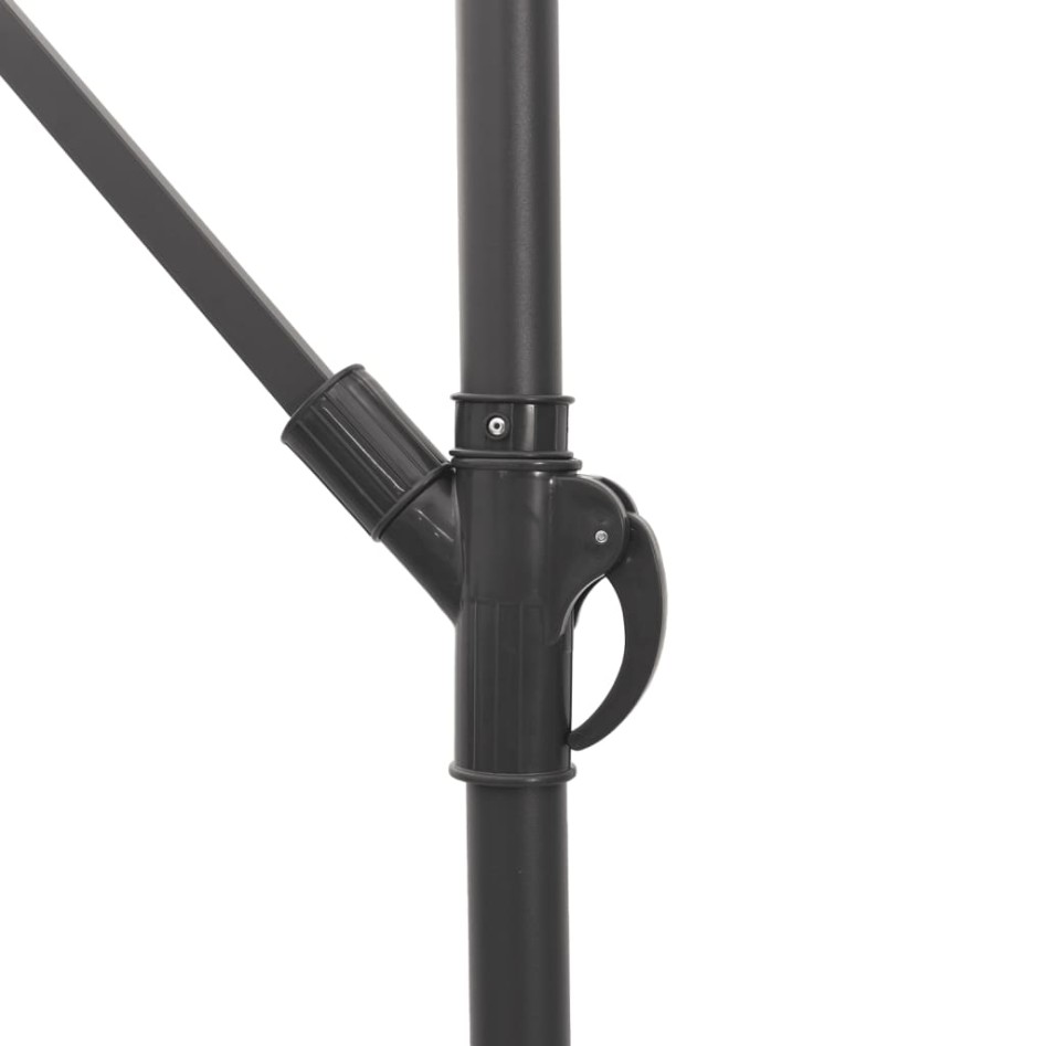 Sombrilla de jardín con poste de acero blanca 246x246x230