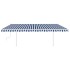 Toldo manual retráctil con luz LED azul y blanco 5x3,5