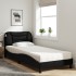 Cama con colchón tela negro 80x200