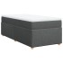 Cama box spring con colchón tela gris oscuro 90x200