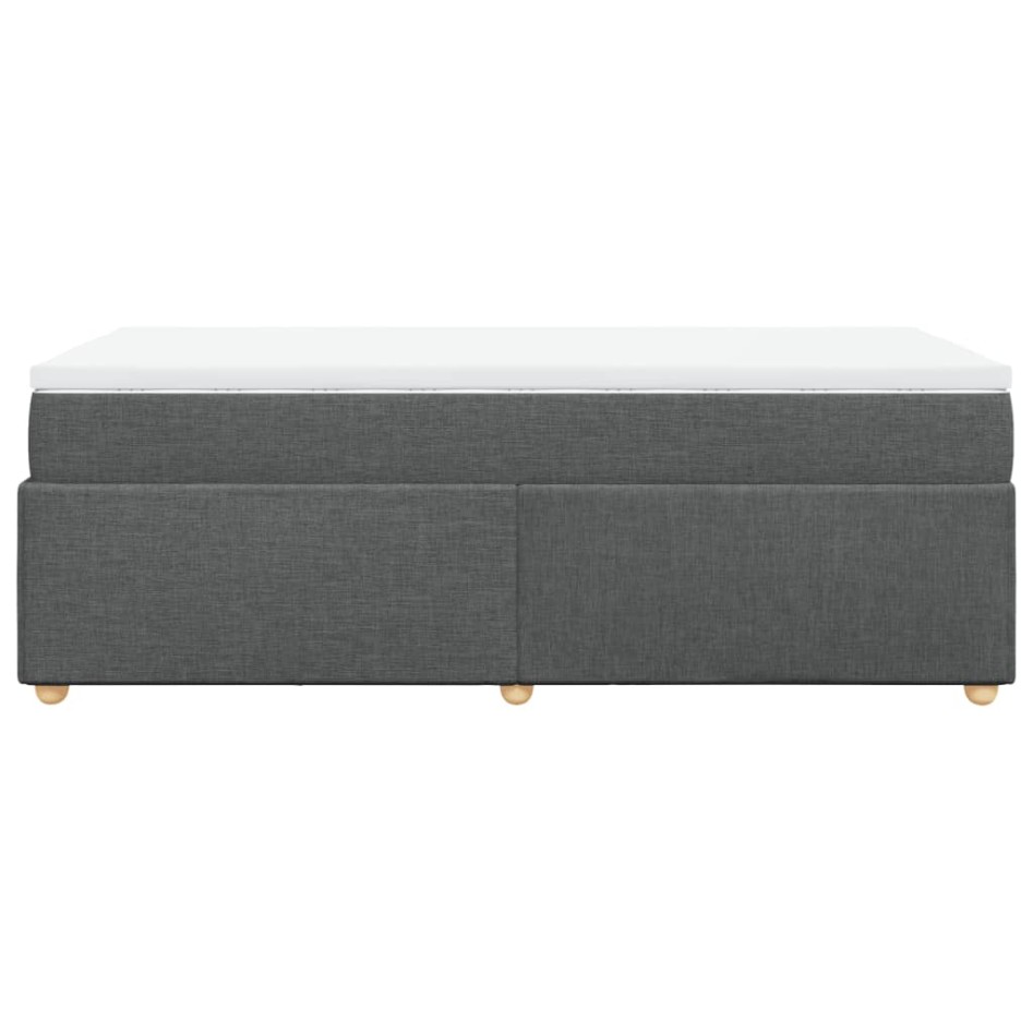 Cama box spring con colchón tela gris oscuro 90x200