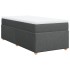 Cama box spring con colchón tela gris oscuro 90x200