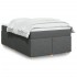 Cama box spring con colchón tela gris oscuro 120x200