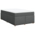 Cama box spring con colchón tela gris oscuro 120x200