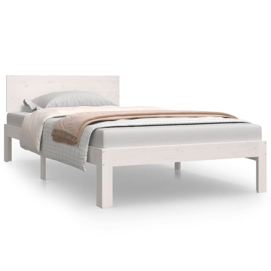 Estructura de cama madera maciza de pino blanco 100x200