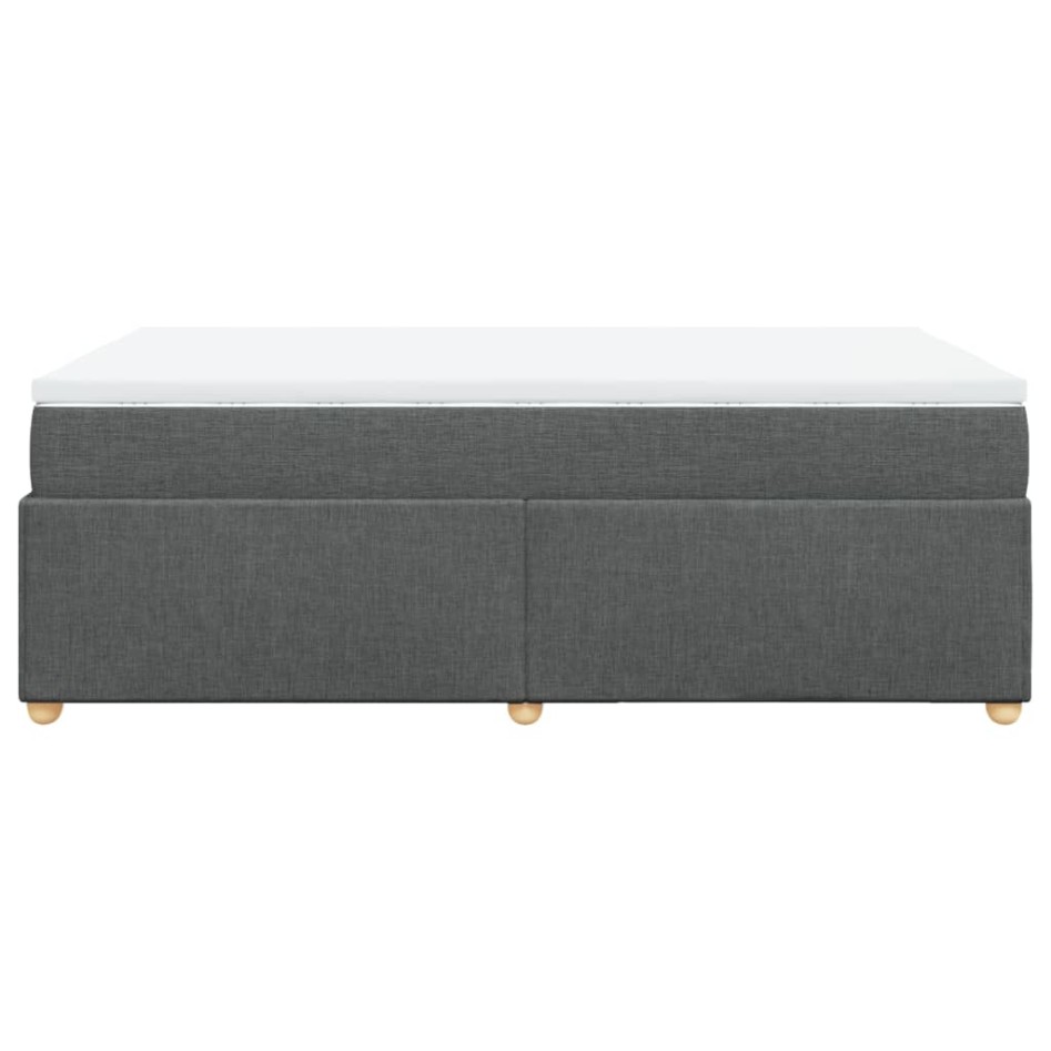 Cama box spring con colchón tela gris oscuro 120x200