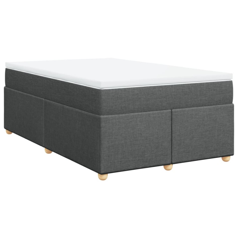 Cama box spring con colchón tela gris oscuro 120x200
