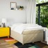 Cama box spring con colchón tela color crema 120x200