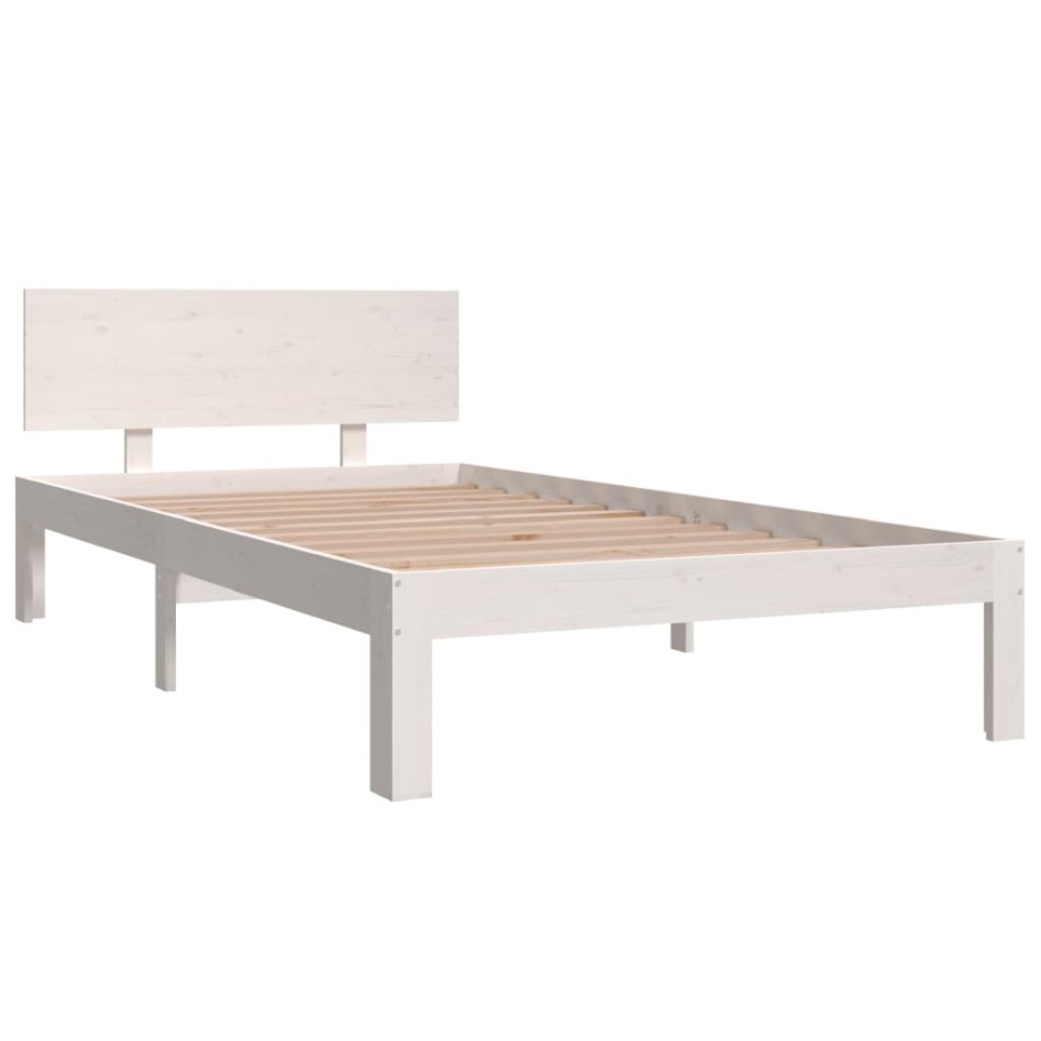 Estructura de cama madera maciza de pino blanco 100x200