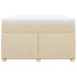 Cama box spring con colchón tela color crema 120x200