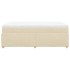 Cama box spring con colchón tela color crema 120x200