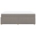 Cama box spring con colchón tela gris taupe 140x200