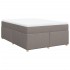 Cama box spring con colchón tela gris taupe 140x200