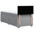 Cama box spring con colchón tela gris claro 90x200