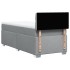 Cama box spring con colchón tela gris claro 90x200