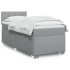 Cama box spring con colchón tela gris claro 100x200