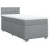Cama box spring con colchón tela gris claro 100x200