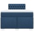 Cama box spring con colchón tela azul 120x190