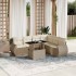 Set sofás de jardín 7 piezas y cojines ratán sintético