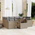 Set sofás de jardín 7 piezas y cojines ratán sintético