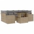 Set sofás de jardín 7 piezas y cojines ratán sintético