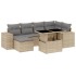 Set sofás de jardín 7 piezas y cojines ratán sintético