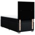Cama box spring con colchón tela negro 90x200