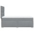 Cama box spring con colchón tela gris claro 90x200