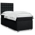 Cama box spring con colchón tela negro 90x200