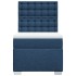 Cama box spring con colchón tela azul 90x200