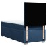 Cama box spring con colchón tela azul 90x200