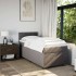 Cama box spring con colchón tela gris taupe 80x200