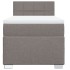Cama box spring con colchón tela gris taupe 80x200
